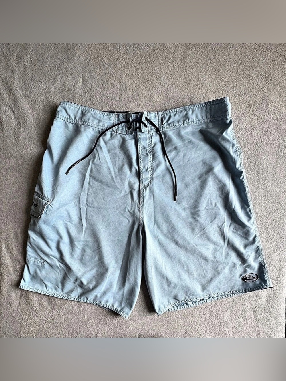 Vintage Men's Baby Blue - Quiksilver “Old School” Board Shorts